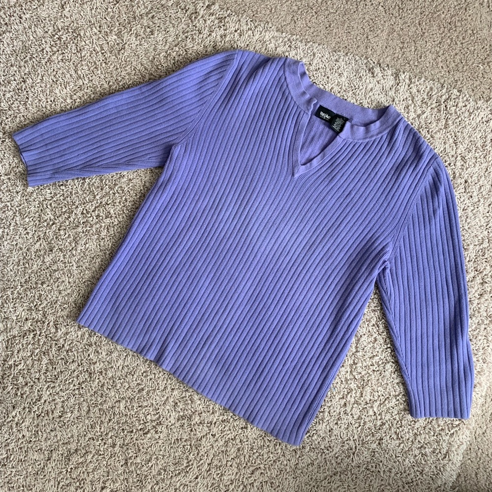 LAST CHANCE — Mossimo Ribbed Purple V-Neck Sweater